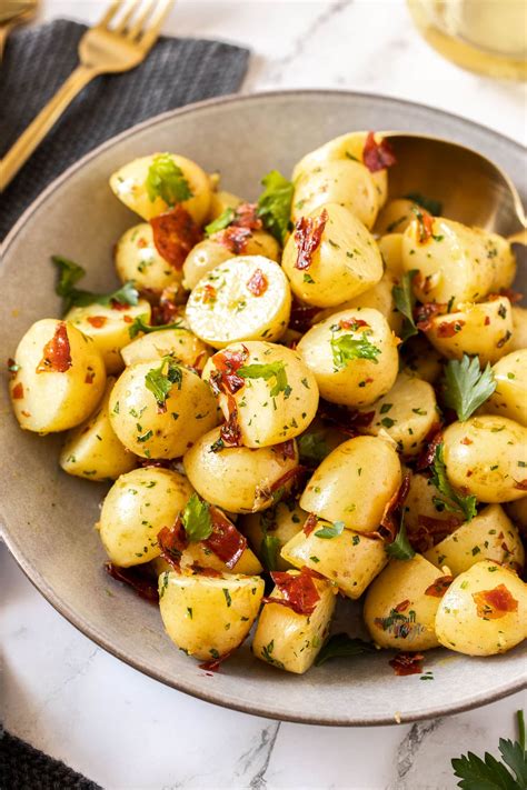 Buttery Garlic Potatoes with Crispy Prosciutto | Sugar Salt Magic