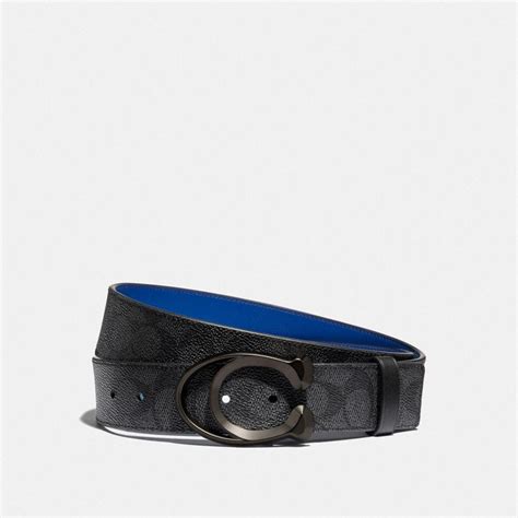 COACH Signature Buckle Belt, 38mm in Blue for Men | Lyst