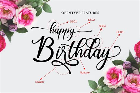 Happy Birthday // Pretty font By Java pep | TheHungryJPEG