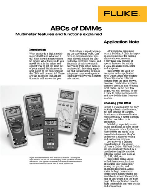 SOLUTION: Fluke multimeter features and functions explained - Studypool