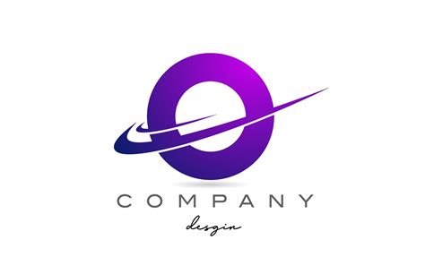 O purple alphabet letter logo with double swoosh. Corporate creative template design for ...