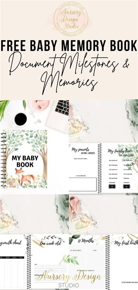 FREE BABY MEMORY BOOK TO RECORD FIRST YEAR MILESTONES PRINTABLE PDF - Nursery Design Studio