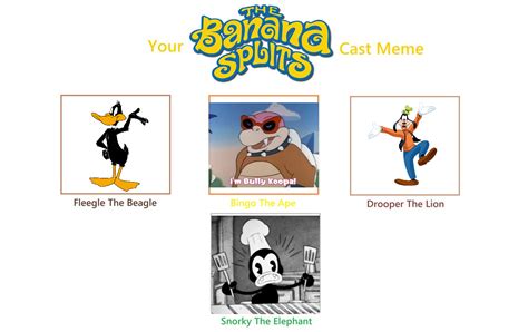 The cast meme of the banana splits! ^~^ by Bretheswan on DeviantArt