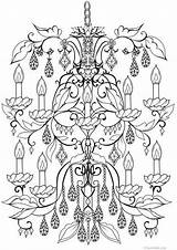 Chandelier Printable Adult Coloring Page From Favoreads coloring Book  sketch template