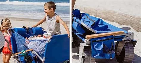 This 3-in-1 Beach Wagon Transforms Into A 2-Person Chair Shaded By An Umbrella