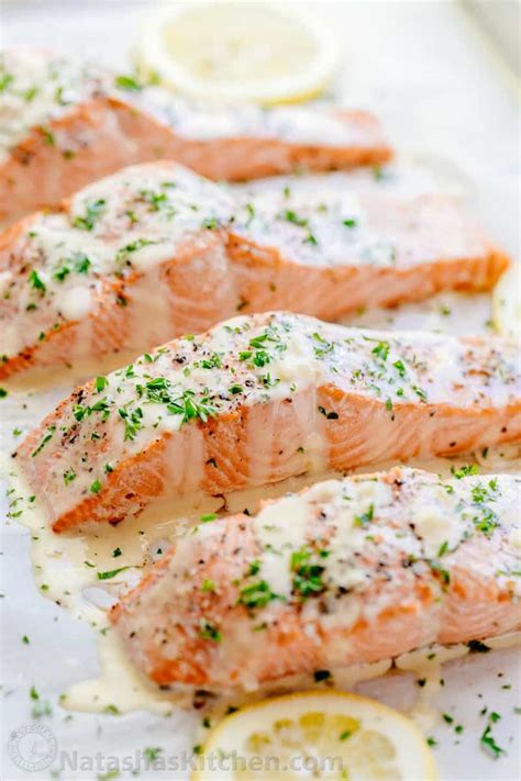 Oven Baked Salmon with Lemon Cream Sauce