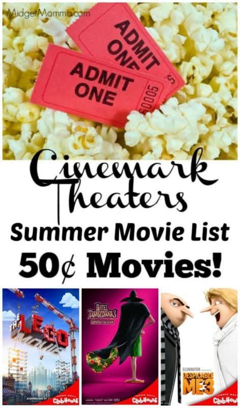 Cinemark Summer Movies! ONLY 50¢ Per Person!! • MidgetMomma