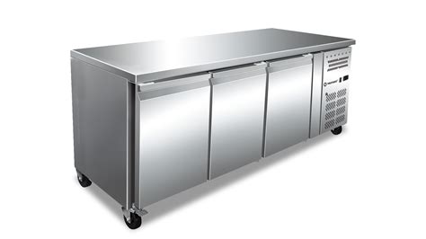 Stainless Steel 3 Door Under Counter Refrigerator, -2 Degreec ~ 10 Degreec, Capacity: 400 Ltr ...