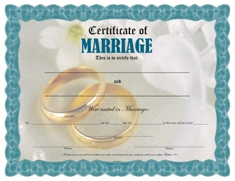 Blank Marriage Certificate Template