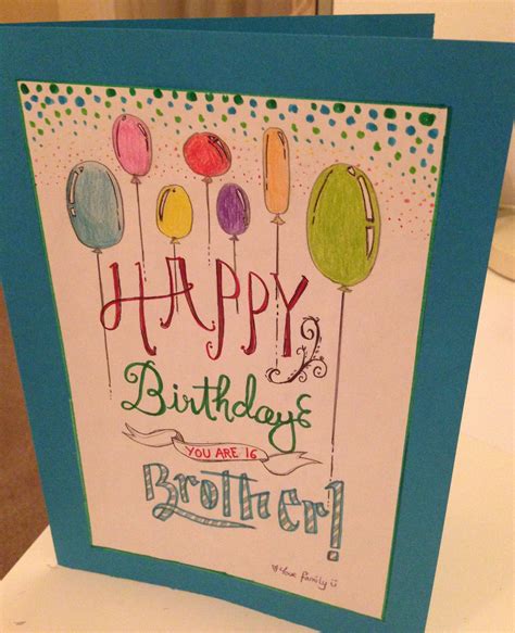 birthday card for brother •by Jeyni | Birthday cards, Birthday cards ...