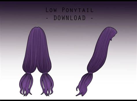 Low Ponytail [ DOWNLOAD ] by PeachMilk3D | Low ponytail, Ponytail drawing, Ponytail