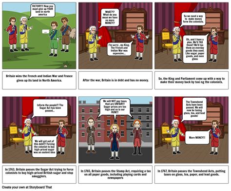 American Revolution Comic Strip Storyboard by e491d49b