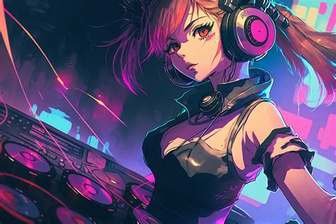 Anime Dj Girls By Daniel Costa 4 Digital Art by Daniel Costa - Fine Art ...