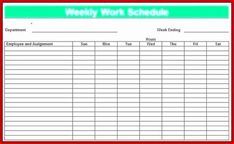 7 Day Work Schedule Template