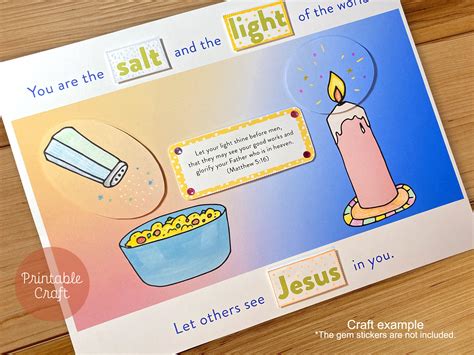 Salt and Light Craft, Sunday School Printable, Christian Kids Activity, Bible Lesson Craft, Kids ...