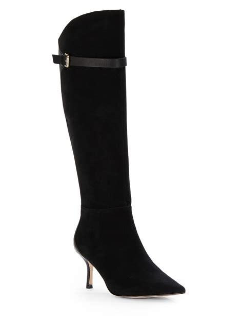 Ivanka Trump Suede Point Toe Boots in Black | Lyst