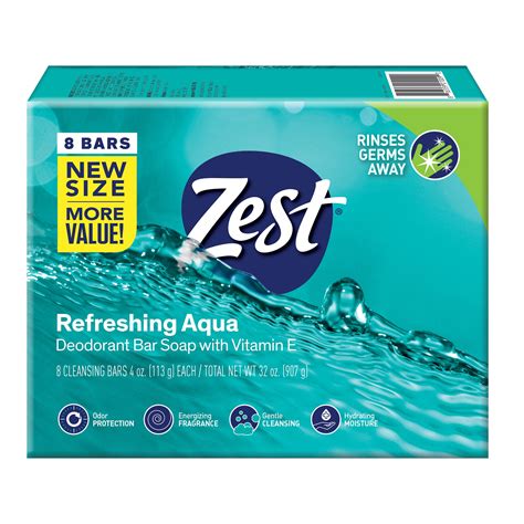 Zest Aqua Deodorant Bar Soap 8pk, 3.2oz - Walmart.com