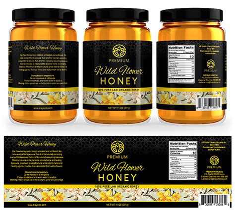 Wild Flower Honey Labels Template - dLayouts Graphic Design Blog