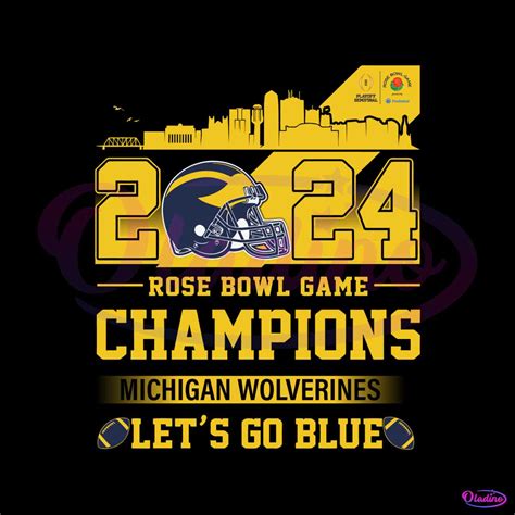 2024 Rose Bowl Game Champions Michigan SVG