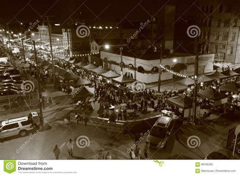 Downtown Cleveland during the Famed Night Market Stock Image - Image of night ...