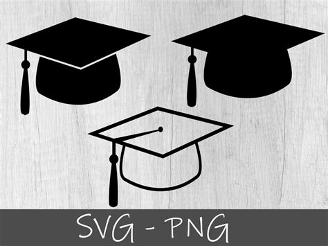 Graduation Cap SVG, Clipart Graduation Hat and Tassel for High School and College, SVG and PNG ...