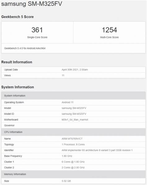 Samsung Galaxy M32 key specs revealed by Geekbench - GSMArena.com news