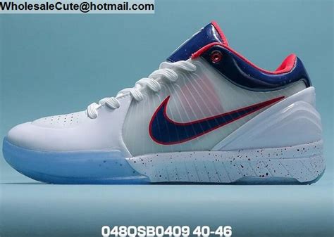 Nike Kobe 4 White Blue Mens Shoes -17386 - Wholesale Sneakers