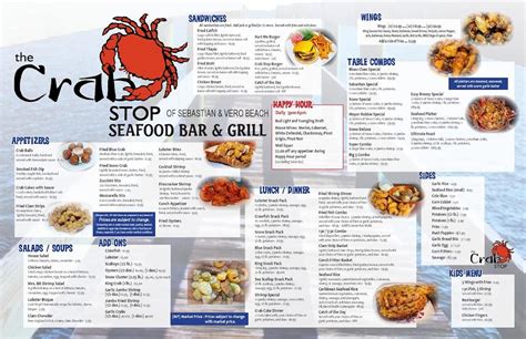 Menu at Crab Stop of Sebastian - Seafood Restaurant, Sebastian