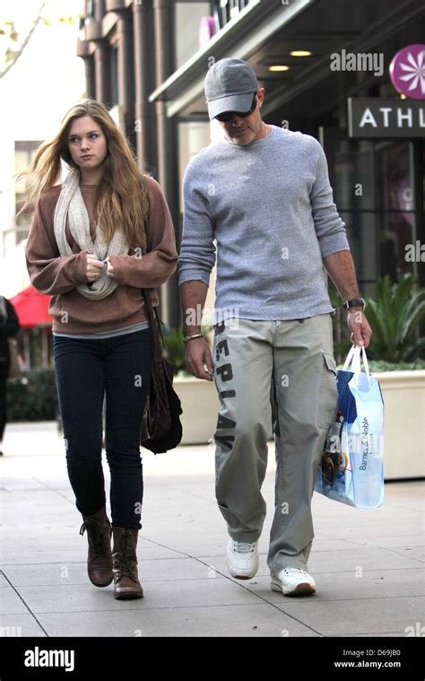 Antonio Banderas and daughter Stella Banderas shopping at the Grove Los ...