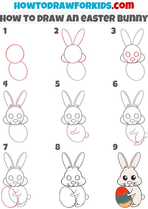 How to Draw an Easter Bunny - Easy Drawing Tutorial For Kids