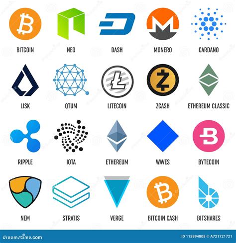 Creative Vector Illustration of Popular Crypto Currency Blockchain Logo ...