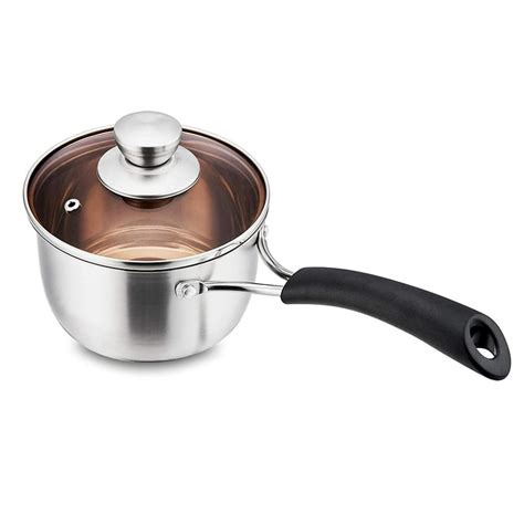 P&P CHEF 1 Quart Saucepan, Stainless Steel Saucepan with Lid, Small ...