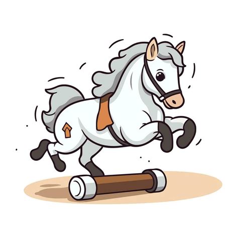 Horse Jumping Cartoon Vector Illustration 32924168 Vector Art at Vecteezy