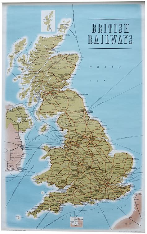 Poster, British Railways Map Of The System. Shows