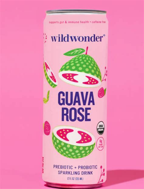 Prebiotic + Probiotic Sparkling Drink, Organic Guava Rose by Wild Wonder | Jupiter Foods