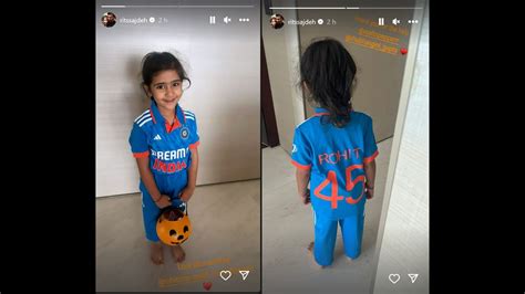 Rohit Sharma’s daughter dress up as dad for Halloween, Ritika Sajdeh ...