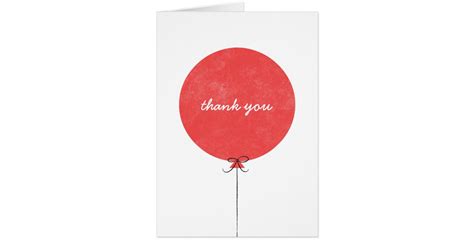 Balloon Thank You Card - Red | Zazzle