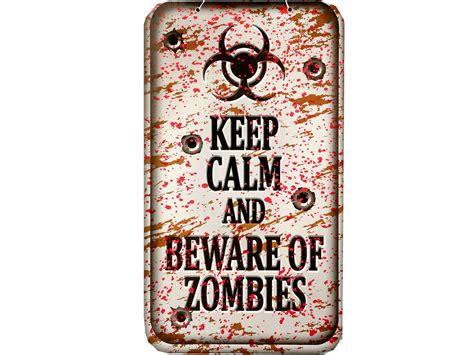 Halloween Warning Zombie Plaque Party Sign Decoration Apocalypse Horror Scary | eBay