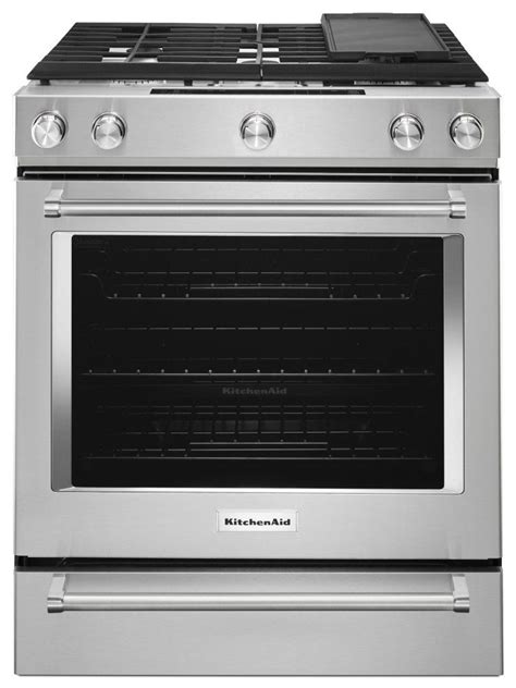 30-Inch 4-Burner Dual Fuel Downdraft Slide-In Range - Stainless Steel ...