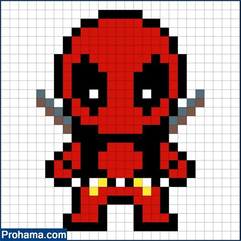 Deadpool Pixel Art Pixel Art Minecraft Grille Pixel Art Coloriage Pixel ...