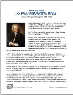 Johann Sebastian Bach | Free Famous Composer Biography