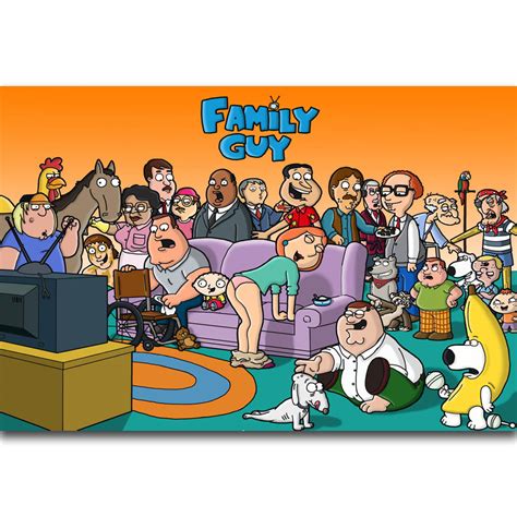 S2737 Family Guy Funny Cartoon Characters Wall Art Painting Print On Silk Canvas Poster Home ...