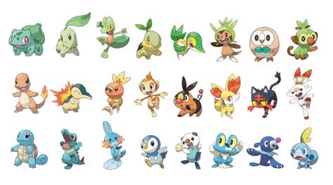 Every main series starter Pokemon. : gaming | Pokemon iniciales ...