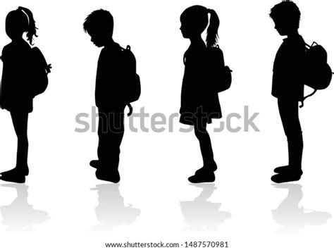 Silhouette Child Backpack Stock Vector (Royalty Free) 1487570981 | Shutterstock