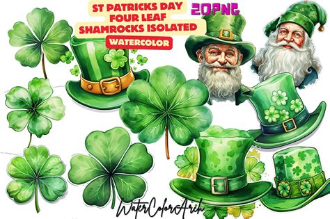 Shamrock St Patrick's Day Clipart Graphic by WaterColorArch · Creative ...