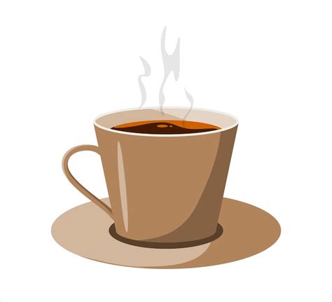 Premium Vector | A cup of hot coffee on a white background