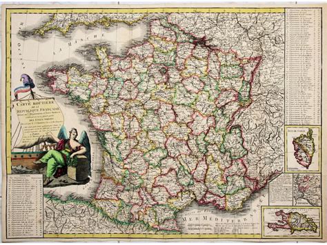 République Française, old map France, Claumier/Basset 1797