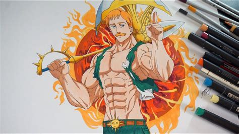 Drawing ESCANOR From The Seven Deadly Sins - YouTube