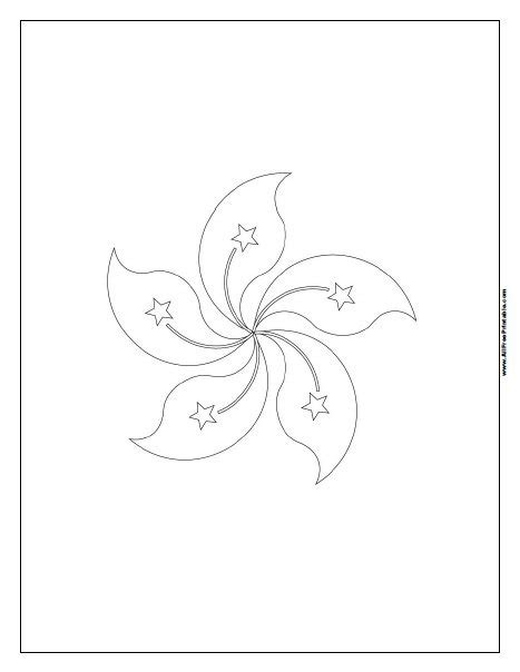 Hong Kong Flag Coloring Page – Free Printable