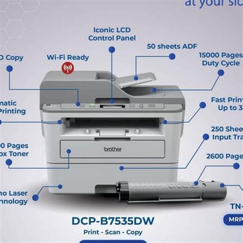 Brother DCP-B7535DW Multi-Function Monochrome Laser Printer with Auto ...